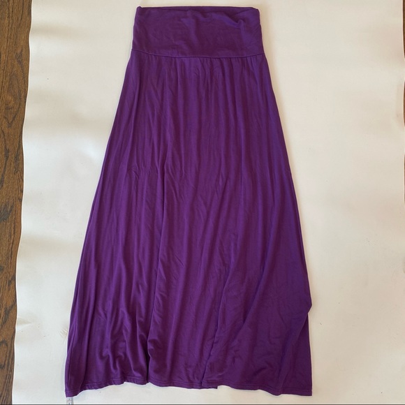 Violet Jersey Fold-Over Maxi Skirt - Picture 5 of 8